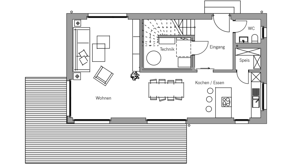 Architekturentwurf Pur Grundriss Erdgeschoss