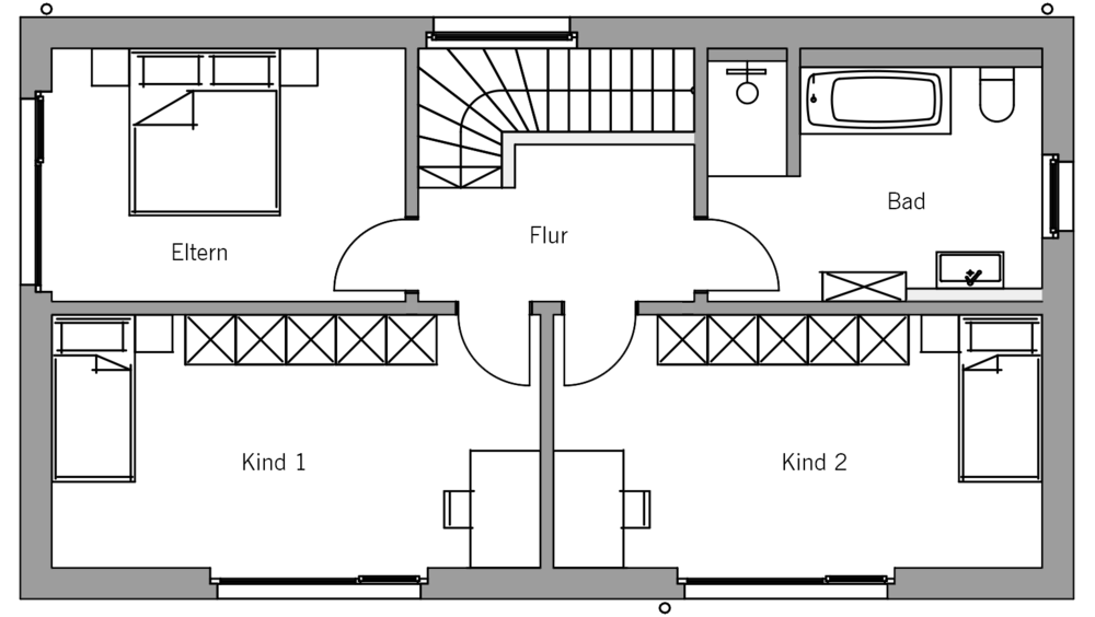 Architekturentwurf Pur Grundriss Obergeschoss