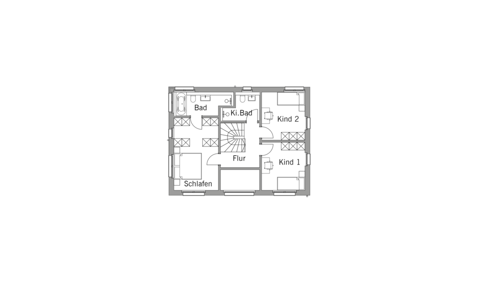 Architekturentwurf Ideenreich V2 Grundriss Obergeschoss