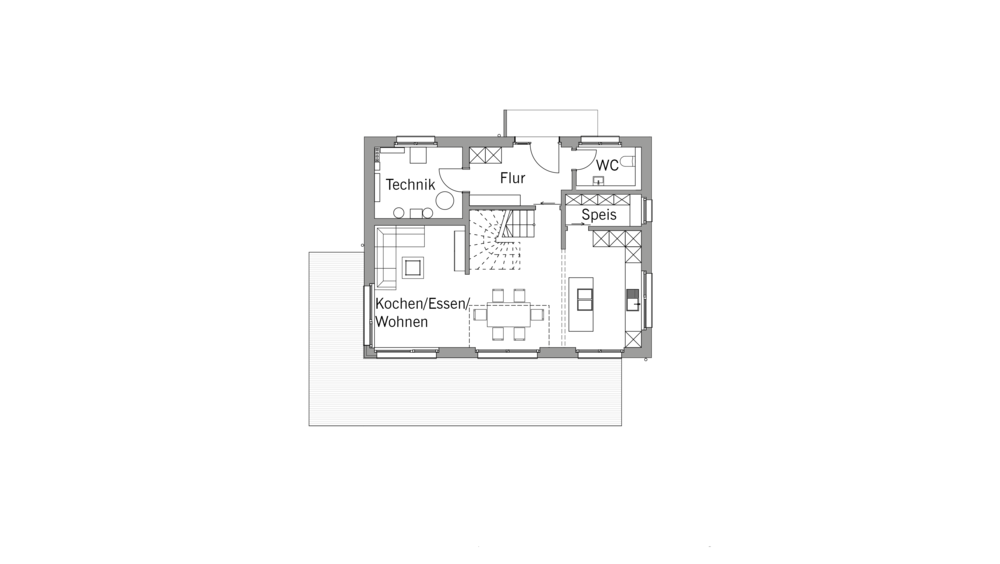 Architekturentwurf Ideenreich V2 Grundriss Erdgeschoss