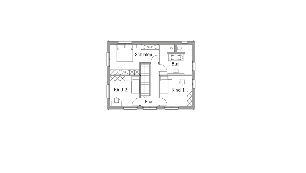 Architekturentwurf Ideenreich V3 Grundriss Obergeschoss