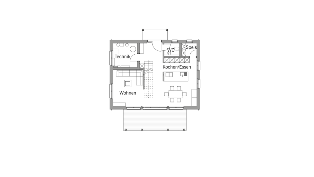 Architekturentwurf Ideenreich V3 Grundriss Erdgeschoss