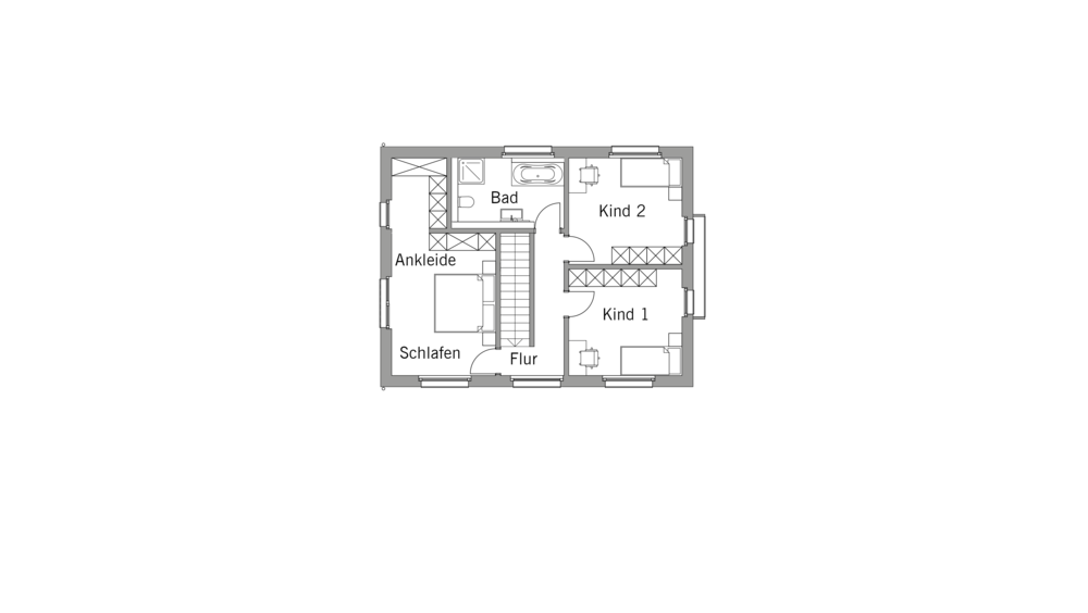 Architekturentwurf Ideenreich Grundriss Obergeschoss