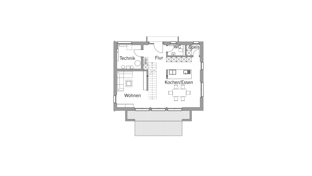 Architekturentwurf Ideenreich Grundriss Erdgeschoss