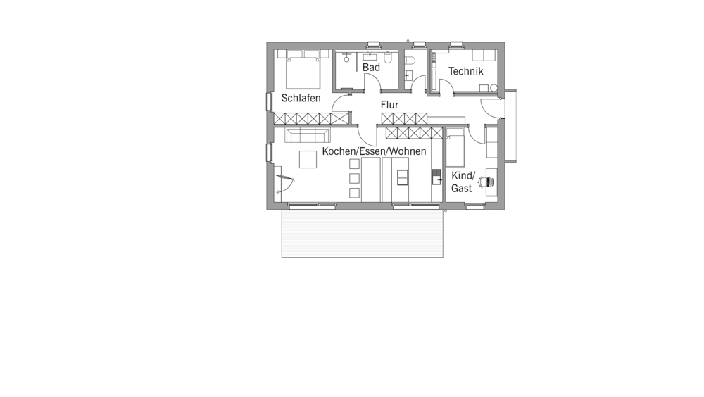 Architektenentwurf Komfort Grundriss EG