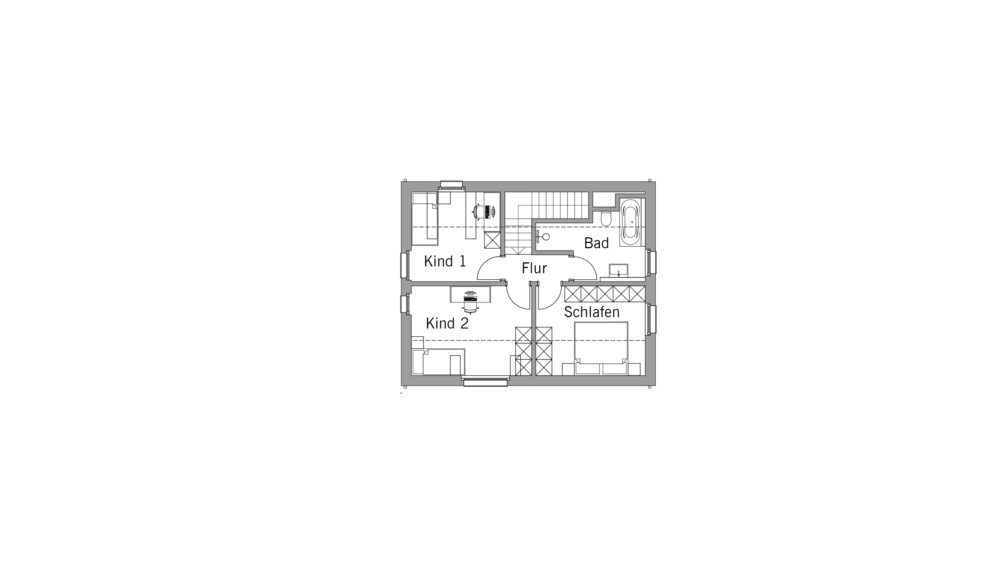 Architekturentwurf Linie Grundriss DG