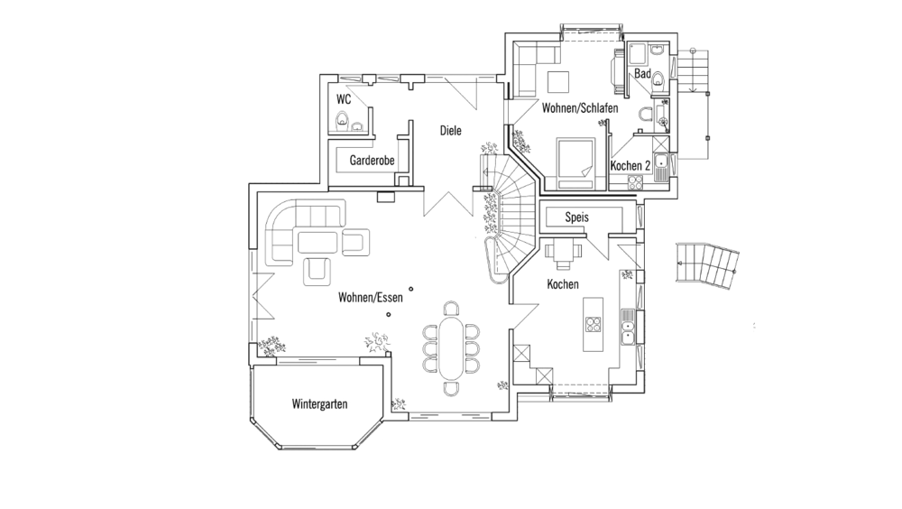 Grundriss Ergeschoss von American Dream