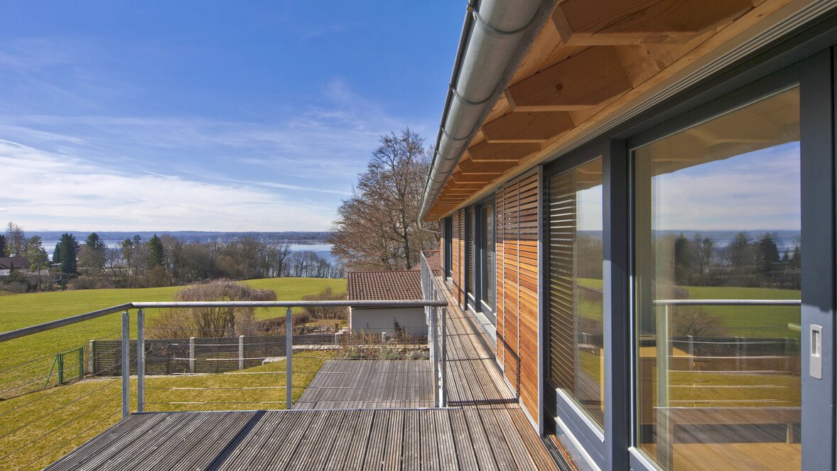 Dachuntersicht und Balkon von Siedel