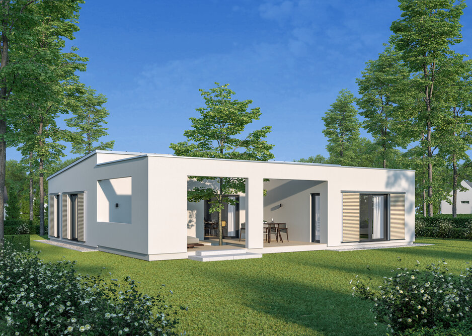 Architekturentwurf Atrium Terrassenansicht