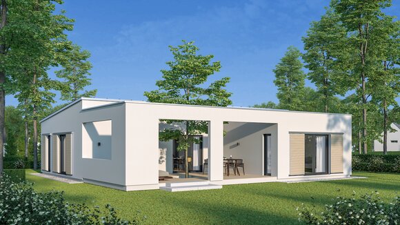 Architekturentwurf Atrium Terrassenansicht