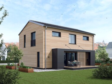 Architekturentwurf Ideenreich Terrassenansicht mit französischer Balkon