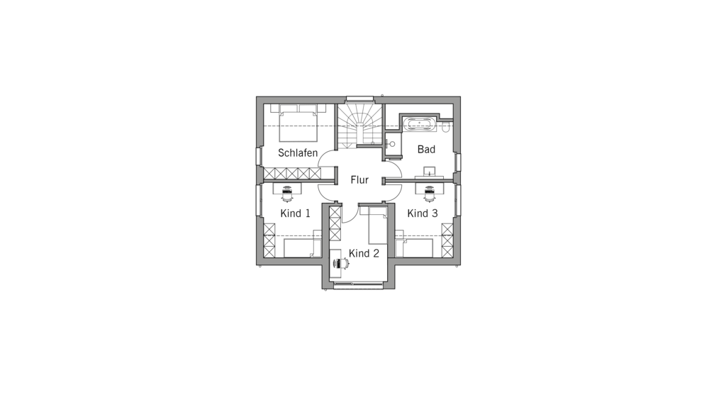 Architekturentwurf Urban Grundriss Obergeschoss